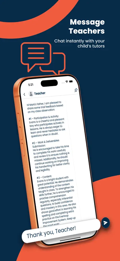 Student companion app, primary screen